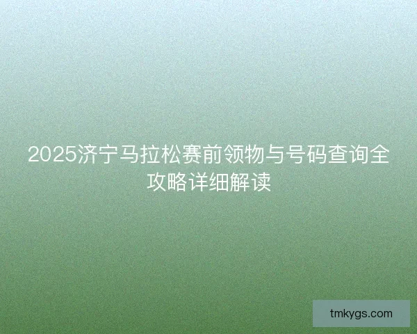 2025济宁马拉松赛前领物与号码查询全攻略详细解读