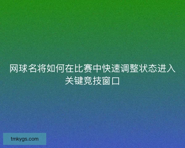 网球名将如何在比赛中快速调整状态进入关键竞技窗口