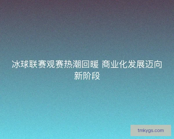 冰球联赛观赛热潮回暖 商业化发展迈向新阶段